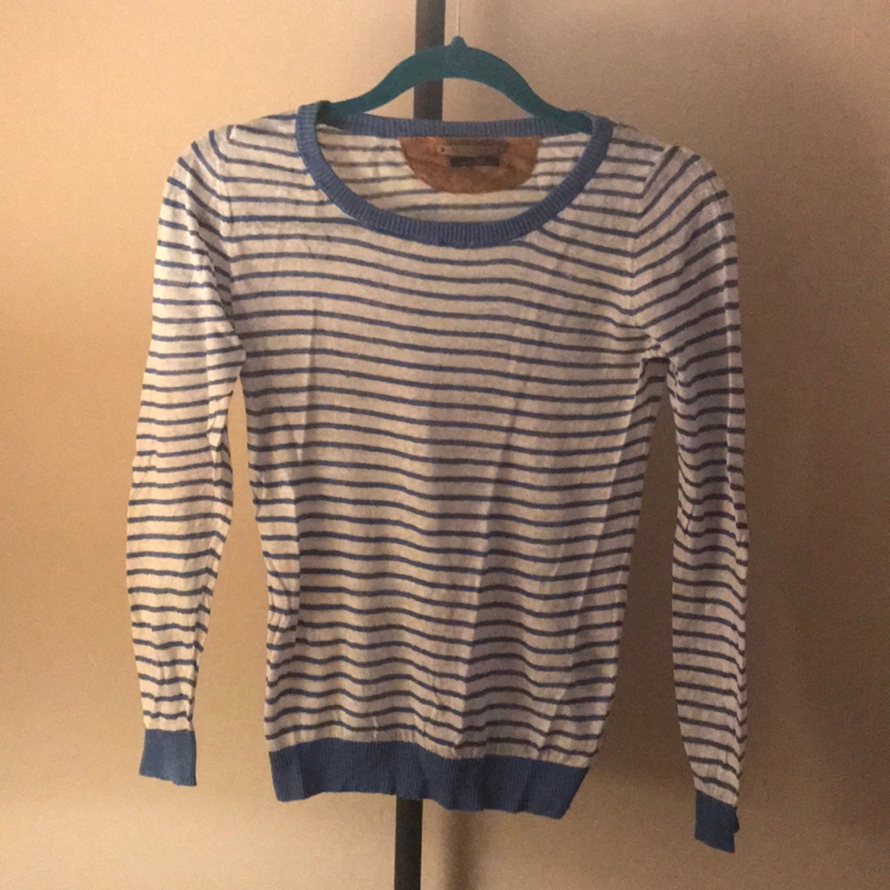 Massimo Duty stripped top with elbow patches
